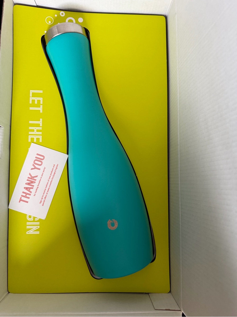 Snowfox Teal  Wine Carafe - comes  New in a Sleek Red and White Box .